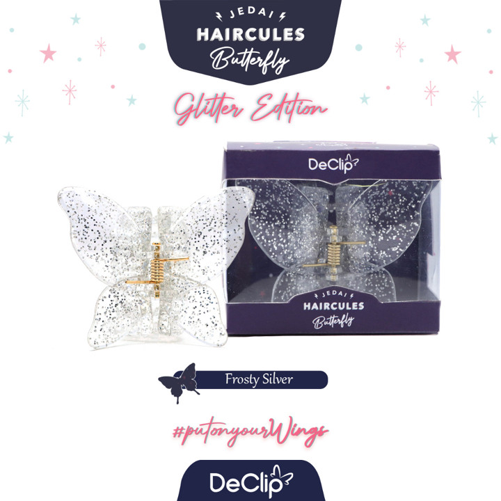 DeClip Jedai Butterfly Haircules Jepit Kupu Gigi 4 Ukuran 4,
