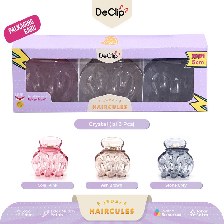 Jedai Haircules Declip Original Gigi 5 ukuran 5cm (isi 3pcs)