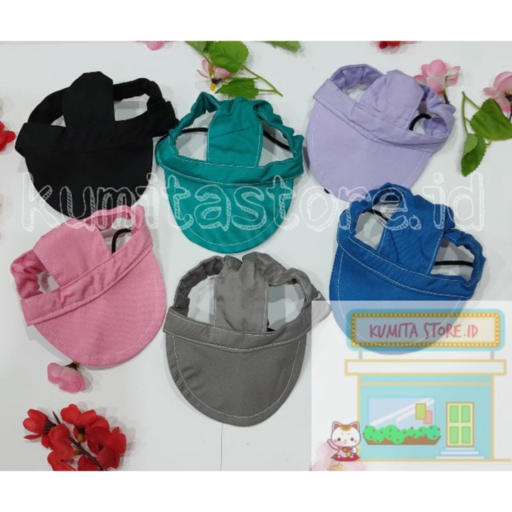 TOPI KUCING/ANJING LUCU MOTIF POLOS SIZE ADULT