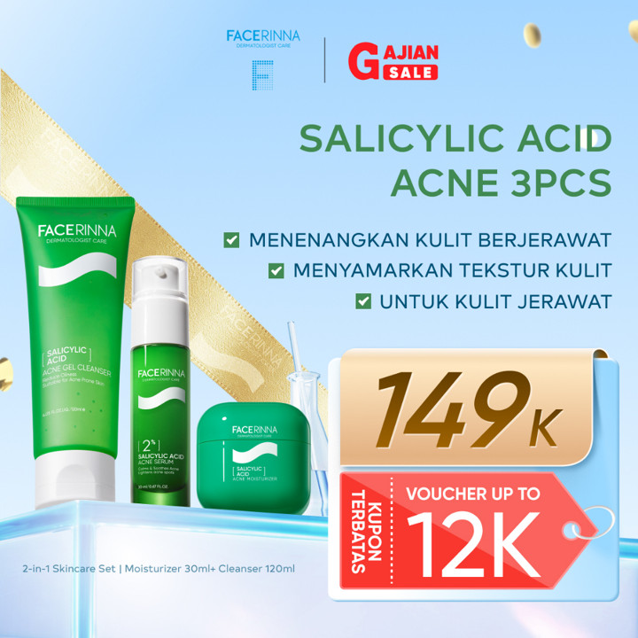FACERINNA Complete Acne Solution 3pcs / 4pcs Skincare Set | 