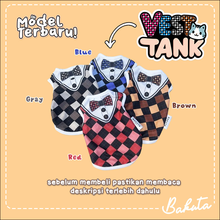 Baju Kucing Edisi Kaos Vest Tank Lucu Untuk Kucing dan anjin