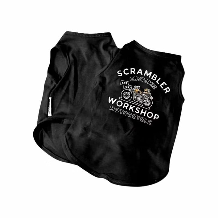 Baju kucing anjing cowok cewek lucu sablon SCRUMBLER Tank se