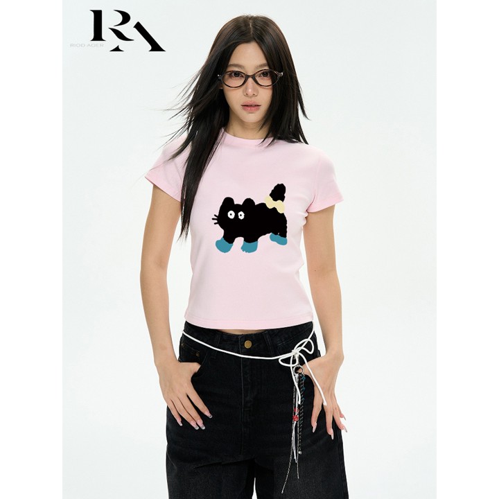 RIOD AOER Kaos Motif Kucing Lucu Comfort Premium - Kaos Wani
