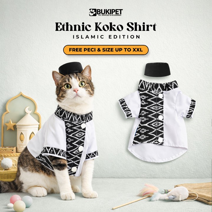 Baju Kucing Anjing Lucu Cowok Murah - Bukipet Ethnic Koko Sh