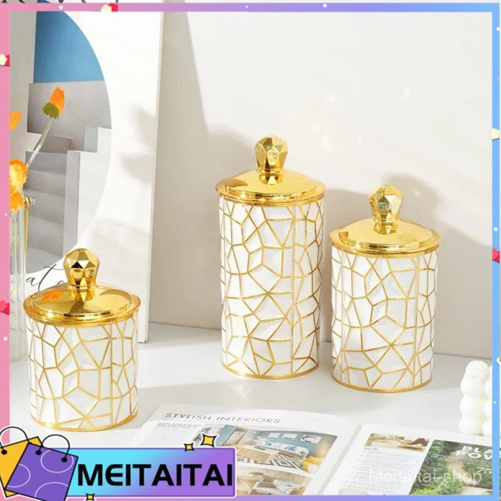 MEITAITAI Toples Kue Diamond Akrilik Set 3 pcs Stoples Warna