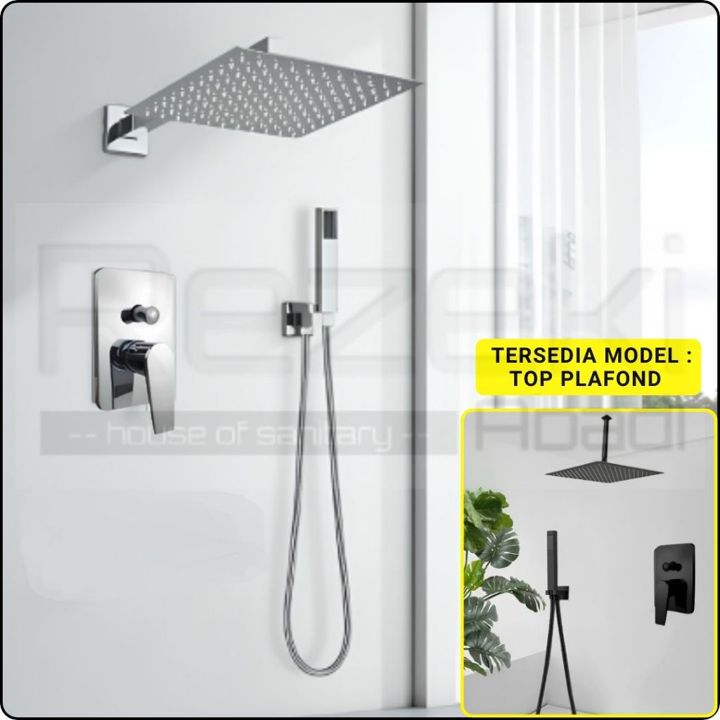 Paket Wall Shower Mixer Panas Dingin 2 Way & 3 Way- Kran Mix