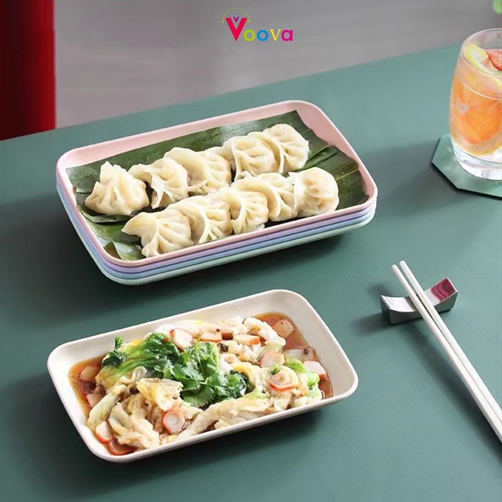 VOOVA  Wheat Straw Piring Persegi Panjang / Piring Sushi Rum