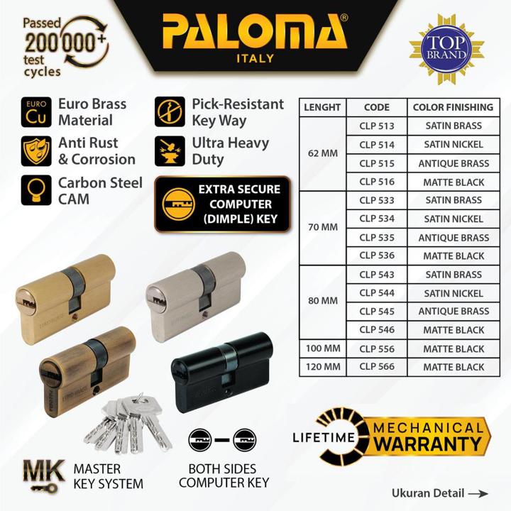 PALOMA Cylinder Kunci Pintu Silinder Anak Computer Key DC-CK
