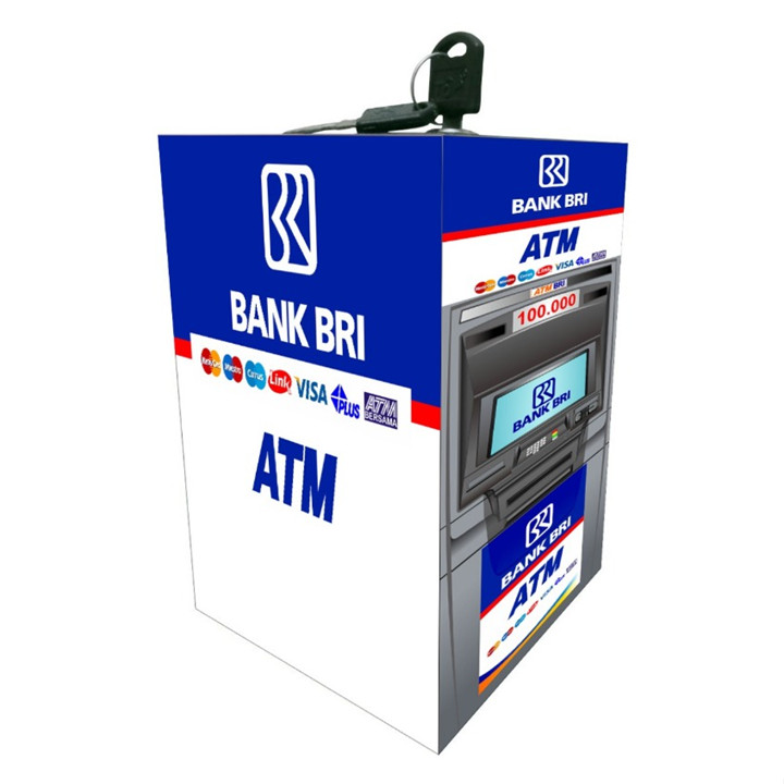 celengan miniatur atm kotak kunci gembok motif viral tabunga