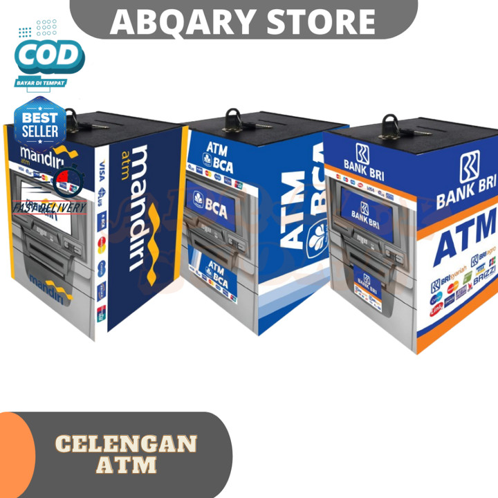Celengan Viral ATM Besar 15x20 Kunci Karakter BRI MANDIRI BC