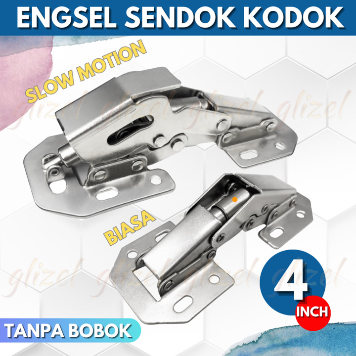Engsel Sendok Kodok 4 inch Tanpa Bobok Slow Motion 90 Soft C