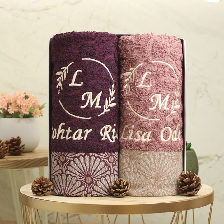 (2 HANDUK) PAKET HEMAT HANDUK COUPLE SIZE DEWASA MORNING WHI