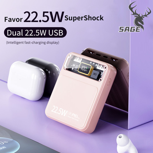 SAGE Power Bank PB-501A 10000mAh Dual Input Port Type C & Micro USB Garansi Original Resmi powerbank 10000 mah With LED Dual Input and Output Port Type C & Micro iphone usb with hp