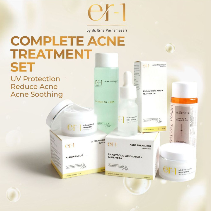 er-1 by dr. Erna Complete Acne Treatment Set 5 Pcs  - Paket 