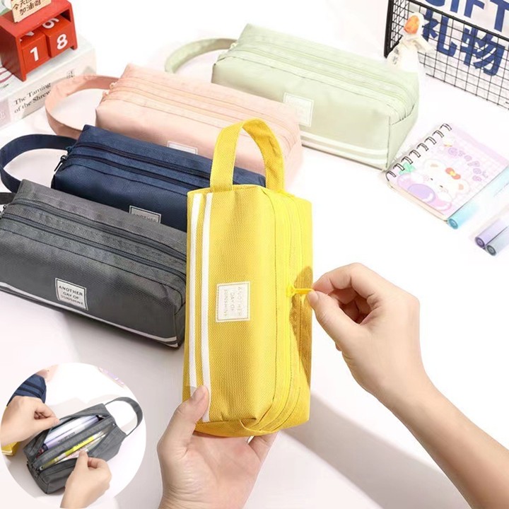 Tempat Pensil Besar Jumbo Kotak Pensil Besar Double Zipper W