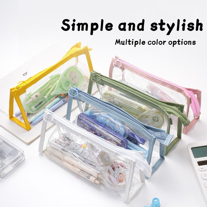 tempat pensil bening/kotak pensil/tempat pensil aesthetic/ta