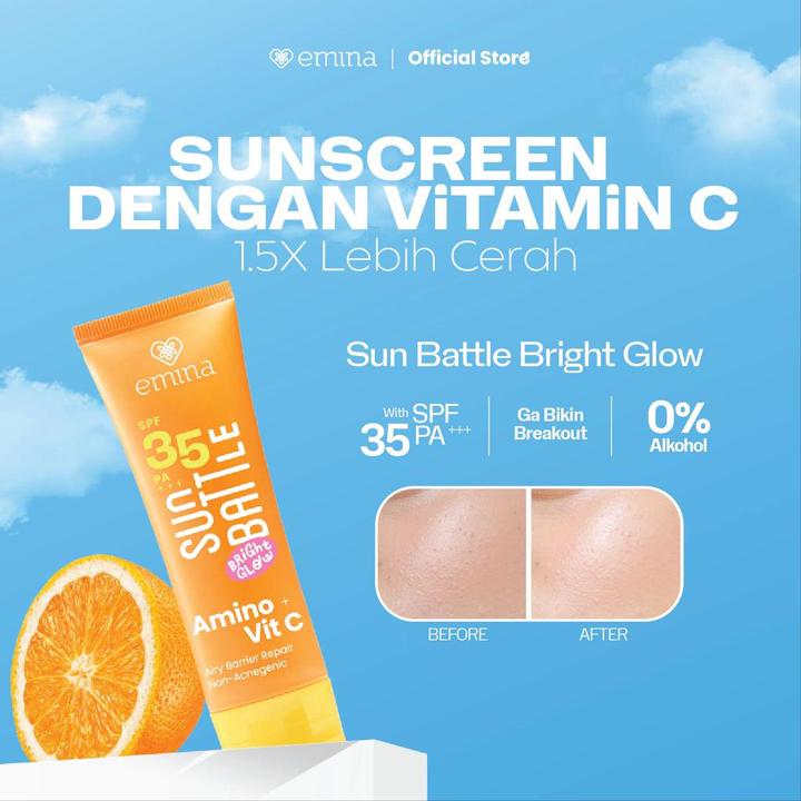 Emina Sun Battle Bright Glow SPF 35 PA+++ - Sunscreen Serum 