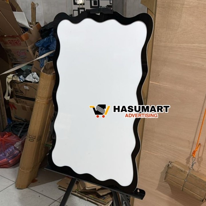 Akrilik Papan Bunga Gelombang + LIST BINGKAI / Akrilik Sign 