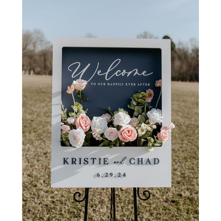 PROMO Termurah Papan Bunga Akrilik Wellcome Sign Wedding Sig