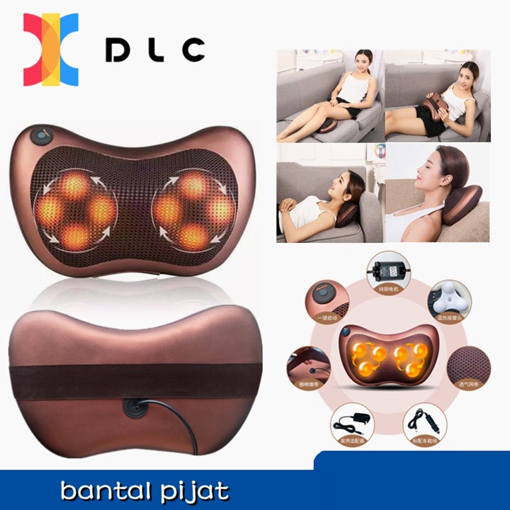 Bantal Pijat DLC 8 Bola portable Car Home Masaage Pillow Alat Pijat - Shiatsu Leher - Bantal Pijit