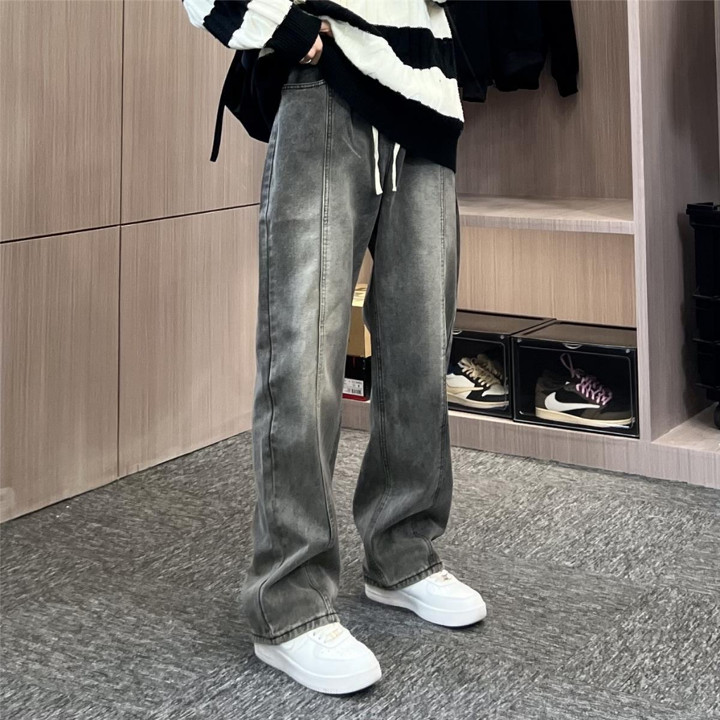celana jeans pria baggy pants straight panjang cowok casual 