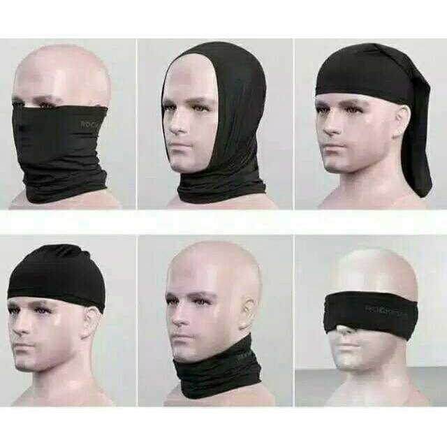 Masker Baff bandana multiguna hitam polos