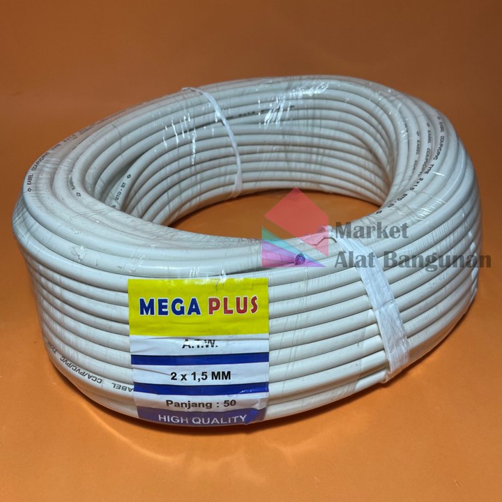 Kabel 2 x 1,5 MM 50 Meter MEGA PLUS / Kabel Listrik 2 x 1 1/