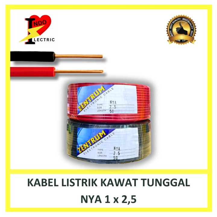 Kabel Listrik Kawat NYA 1 x 2.5 (50 Yard)