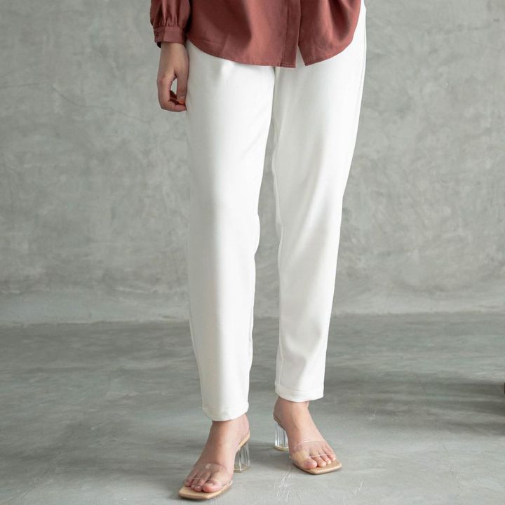 FIXUP - Celana Panjang Wanita Celana Scuba Pants Celana Pensil Murah Celana Putih Baggy Pants