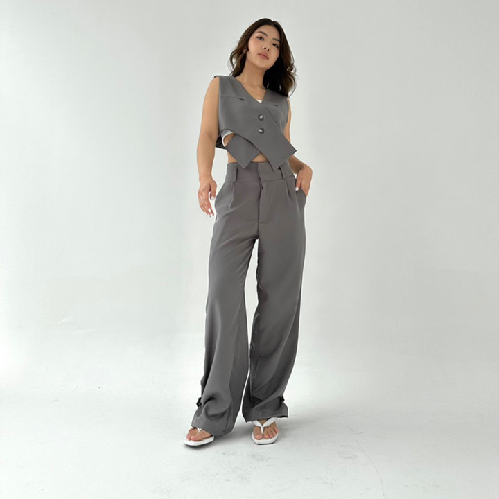 NOOR PANTS - Celana Panjang Straight Pants Highwaist Murah W