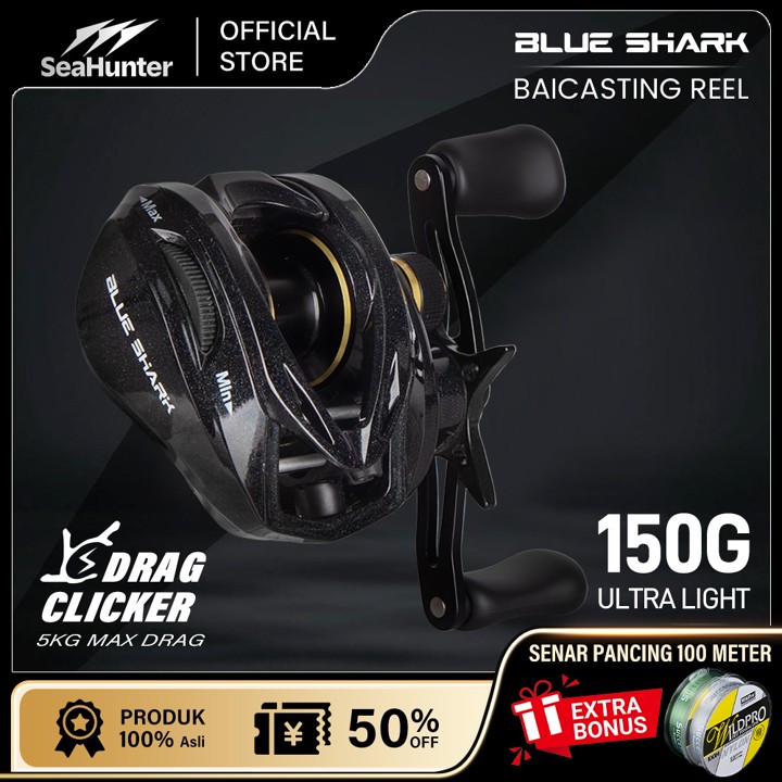 SeaHunter Blue Shark Reel BC Baitcasting Reel Pancing 7.2:1 