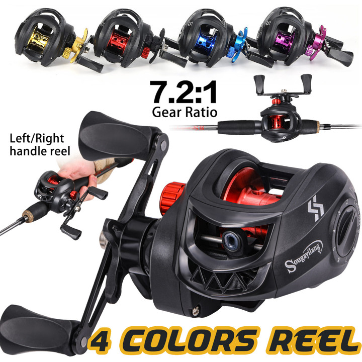 Sougayilang reel pancing 7.2：1GR Biru Merah Ungu Emas reel c