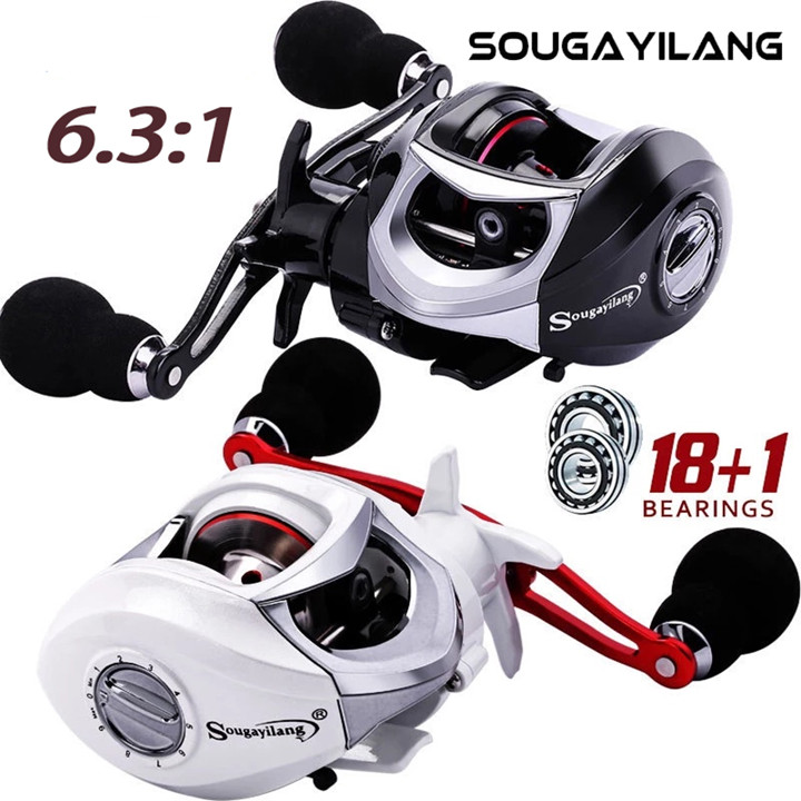 Sougayilang reel pancing putih/hitam 18+1BB 6.2:1GR 210g ree
