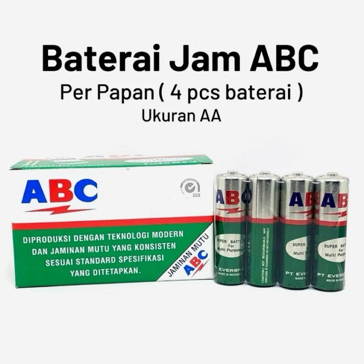 BATERAI ABC AA HIJAU PER PAPAN ISI 4 PCS
