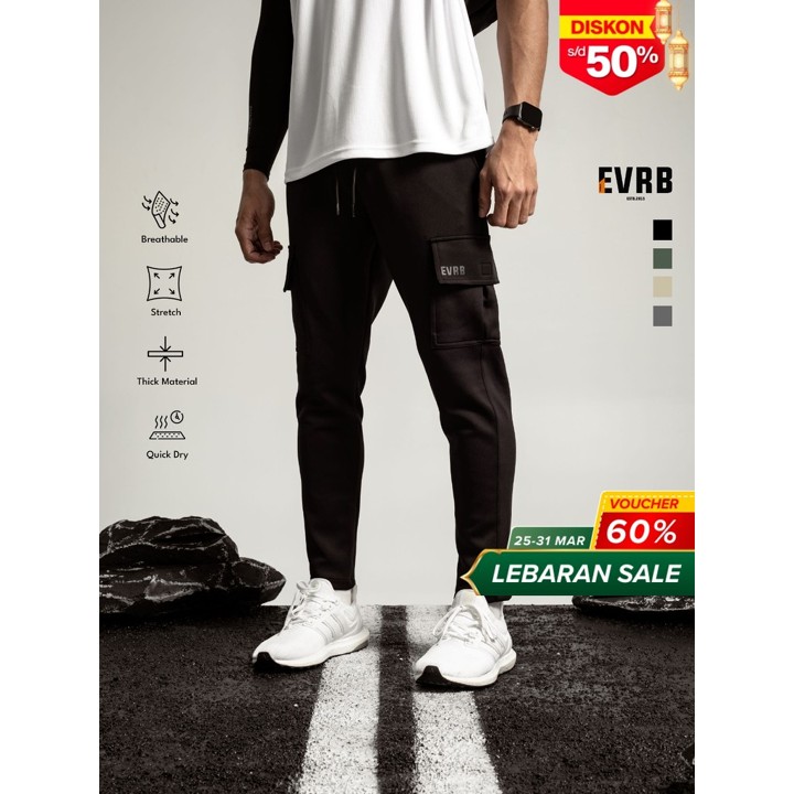 EVRB Celana Panjang Pria Joger Cargo M-XXL Training Pants Jo