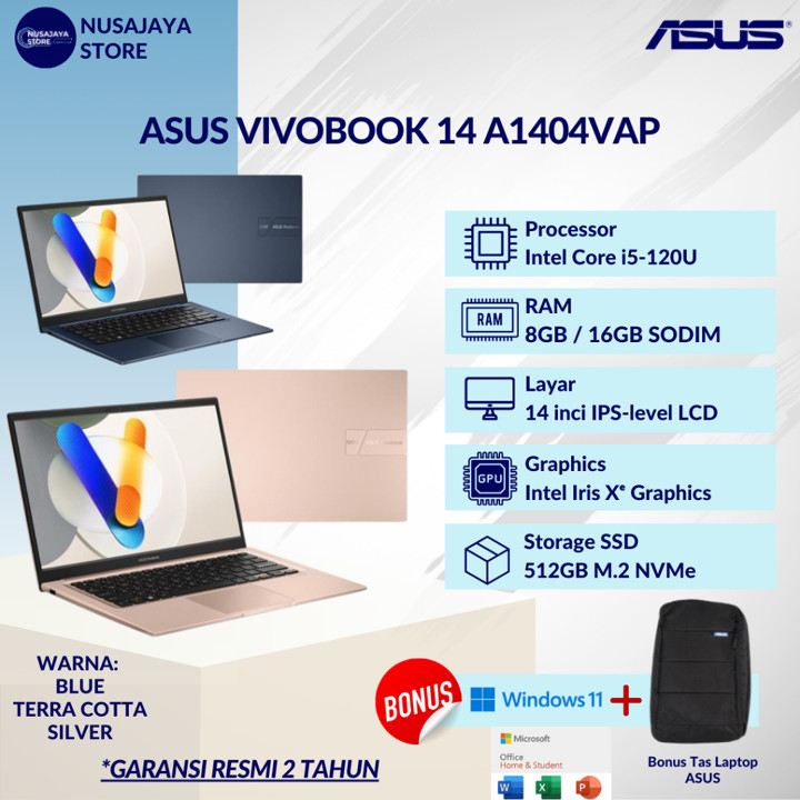ASUS Vivobook 14 A1404VAP Core i5-120U 16GB 512GB 14" FHD IP