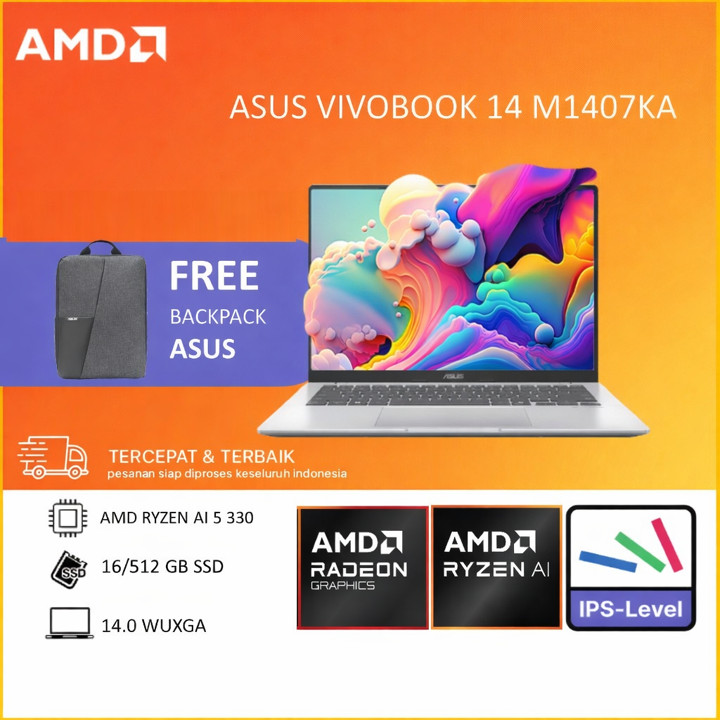 ASUS VIVOBOOK 14 M1407KA RYZEN AI 5 330 RAM 16GB 512GB W11+O