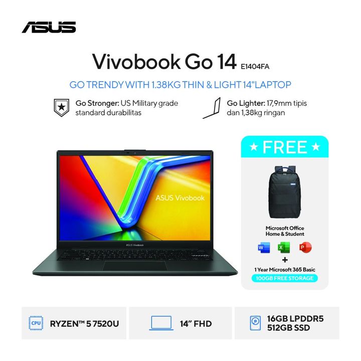 Asus Vivobook E1404FA-VIPS5151M 14",R5-7520U/UMA/16GB/512GB/