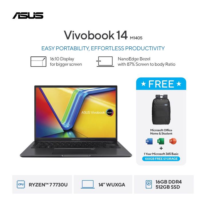 Asus Vivobook M1405YA-VIPS7151M 14",R7-7730U/UMA/16GB/512GB/