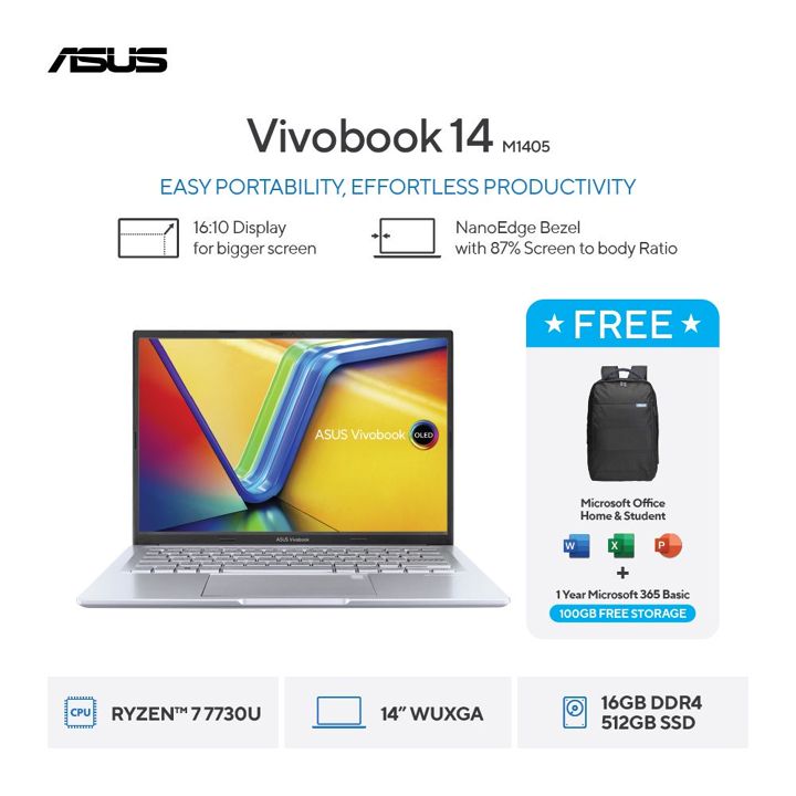 Asus Vivobook M1405YA-VIPS7152M 14",R7-7730U/UMA/16GB/512GB/