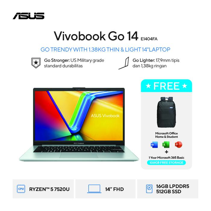 Asus Vivobook AMD Ryzen 5 E1404FA-VIPS5152M R5-7520U/UMA/16G