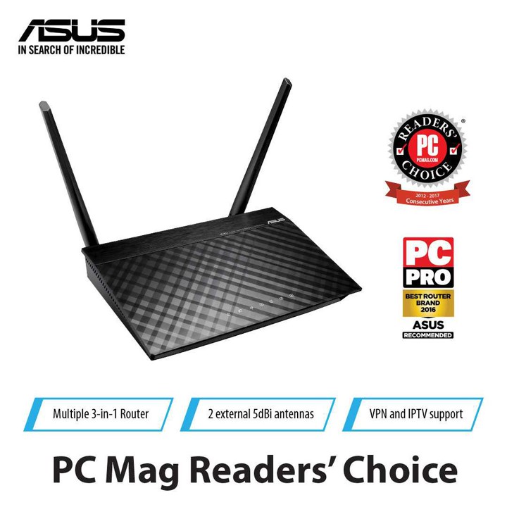 ASUS RT-N12+ N300 3in1 Router WiFi, Access Point, Range Exte