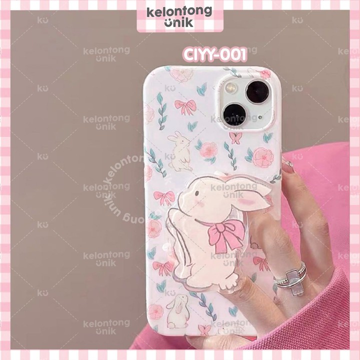 KELONTONG UNIK | (Free Griptok) Bunny Shabby Chic Glossy Sof