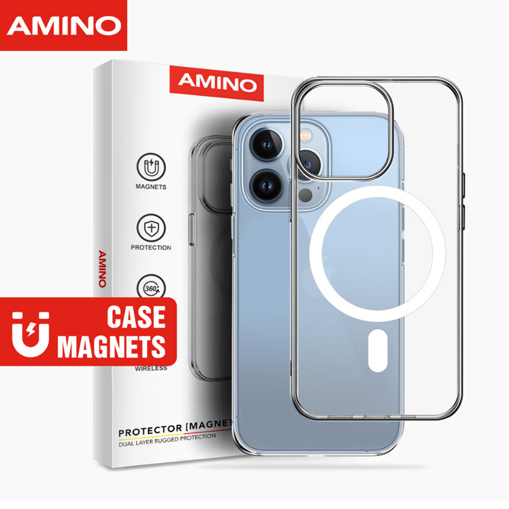AMINO Magnetic Case Untuk Iphone 13 13 Pro 13 Pro Max Clear 