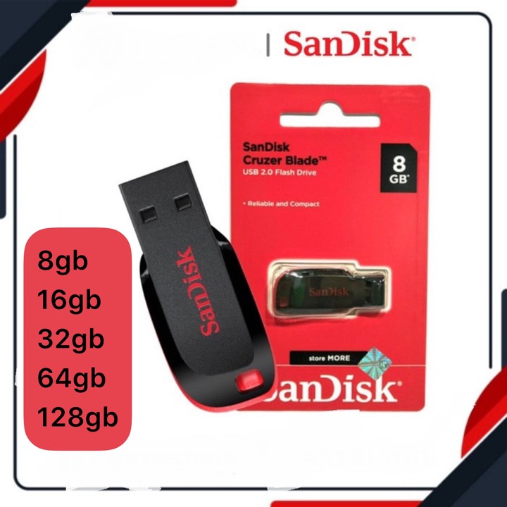 FLASHDISK SANDISK CRUZER BLADE 8GB / 16GB / 32GB / 64GB / 12
