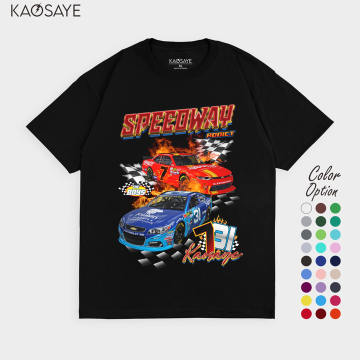 KAOSAYE - Speedway Addict Nascar T-shirt(Pria & Wanita)