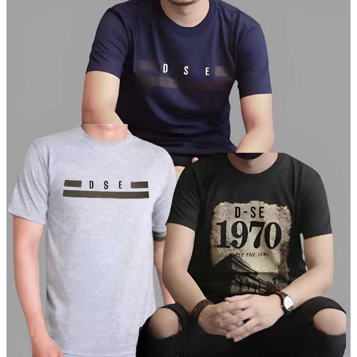 kaos D-SE ORIGINAL Paket 3pcs Atasan Pria Lengan Pendek Baju