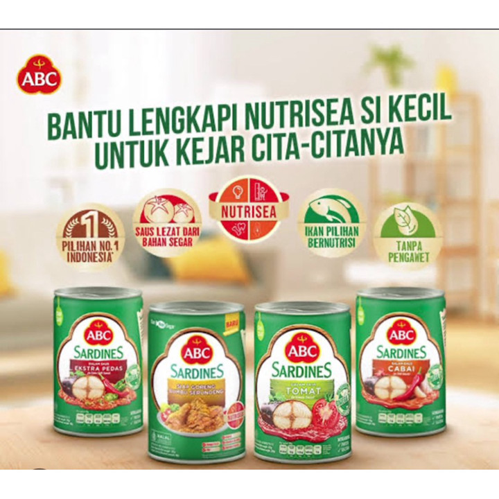 Sarden Abc Cabai 2Kaleng@155g Dan 1Kaleng@425g