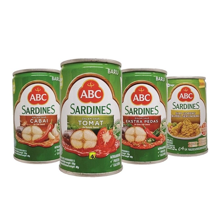 ABC sarden sardines saus tomat cabai 155g & 425g