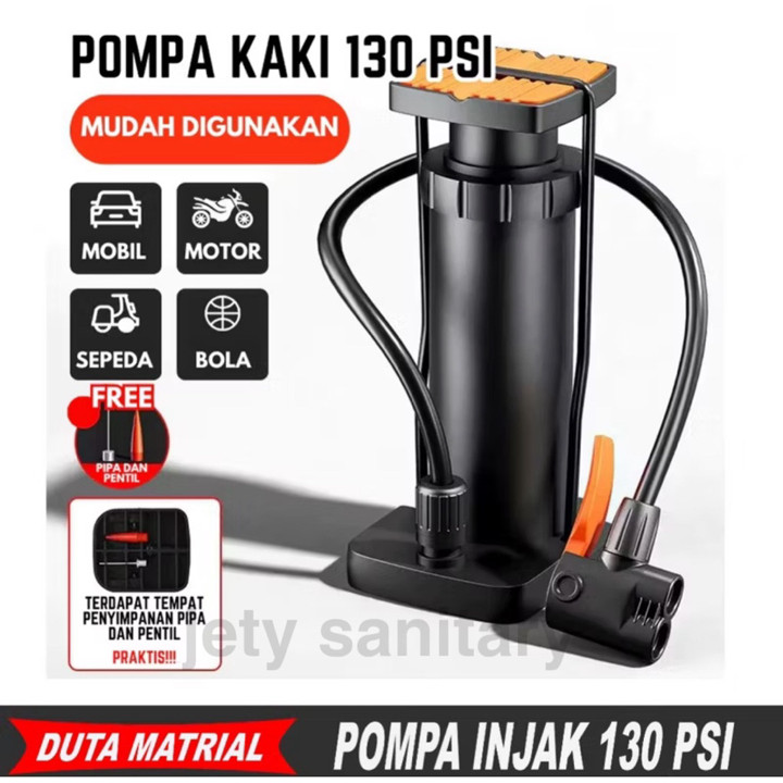 pompa injak mini/ foot pump/pompa sepeda set adaptor/pompa a
